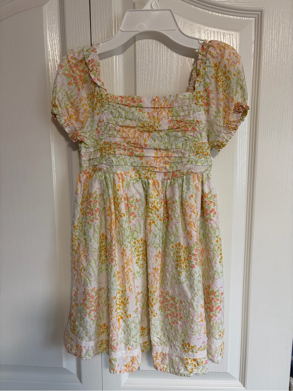 Girls Floral Puff Sleeve Dress